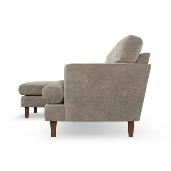 3-Seater Chaise Sofa with High Legs - Mushroom