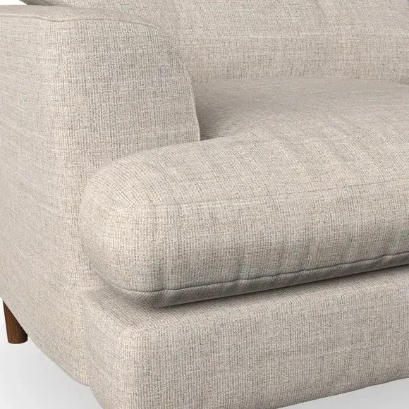 3-Seater Chaise Sofa with High Legs - Natural