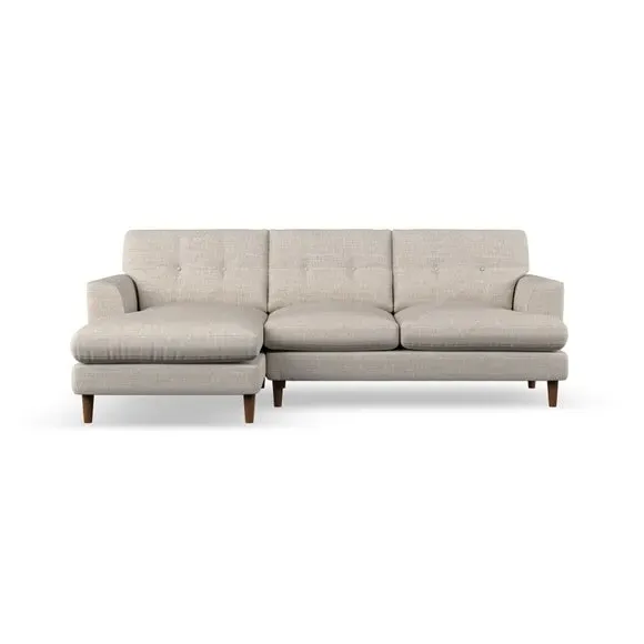3-Seater Chaise Sofa with High Legs - Natural