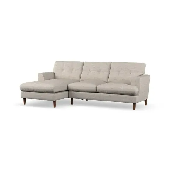 3-Seater Chaise Sofa with High Legs - Natural