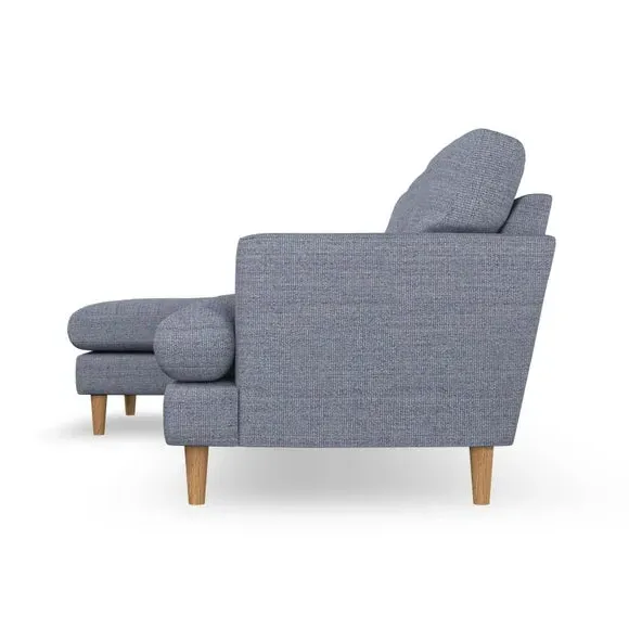 3-Seater Chaise Sofa with High Legs - Navy