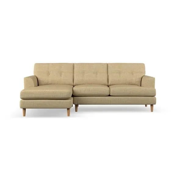 3-Seater Chaise Sofa with High Legs - Ochre