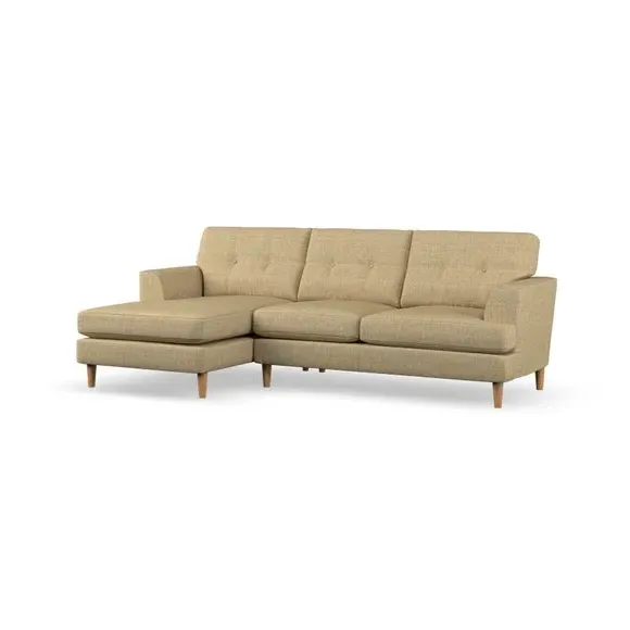 3-Seater Chaise Sofa with High Legs - Ochre