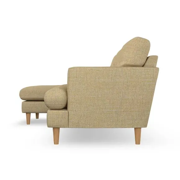 3-Seater Chaise Sofa with High Legs - Ochre