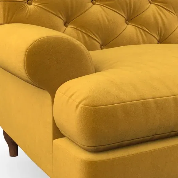 3-Seater Chesterfield Sofa - Amber Gold, Velvet