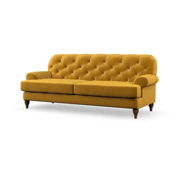 3-Seater Chesterfield Sofa - Amber Gold, Velvet