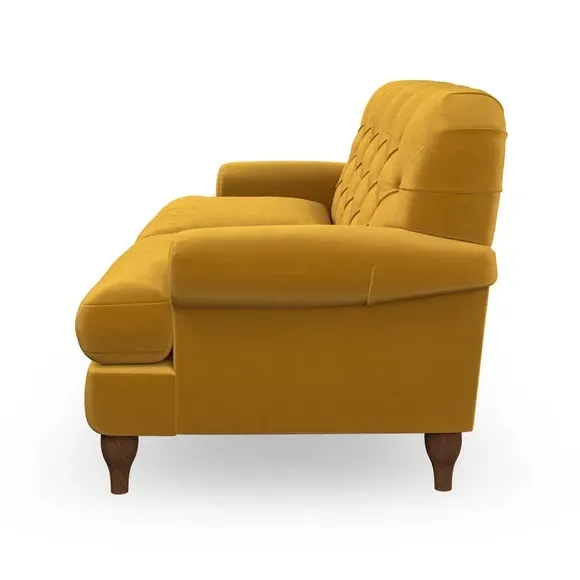 3-Seater Chesterfield Sofa - Amber Gold, Velvet