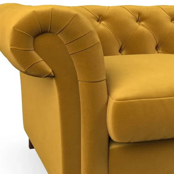 3-Seater Chesterfield Sofa - Amber Gold, Velvet