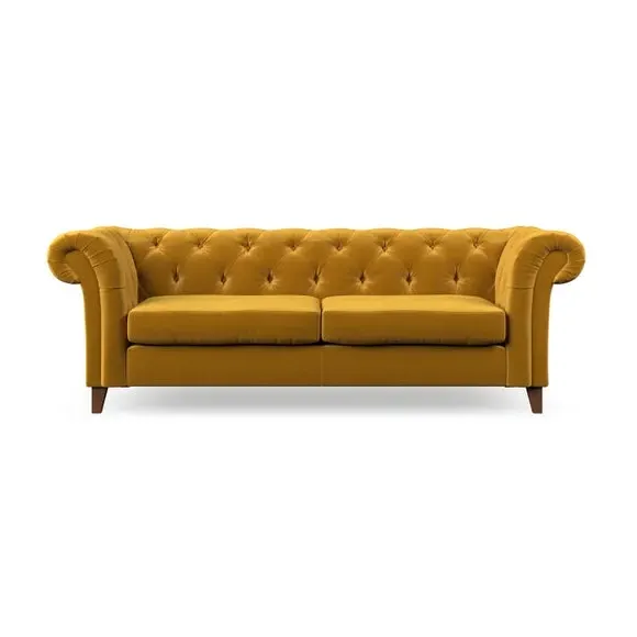 3-Seater Chesterfield Sofa - Amber Gold, Velvet