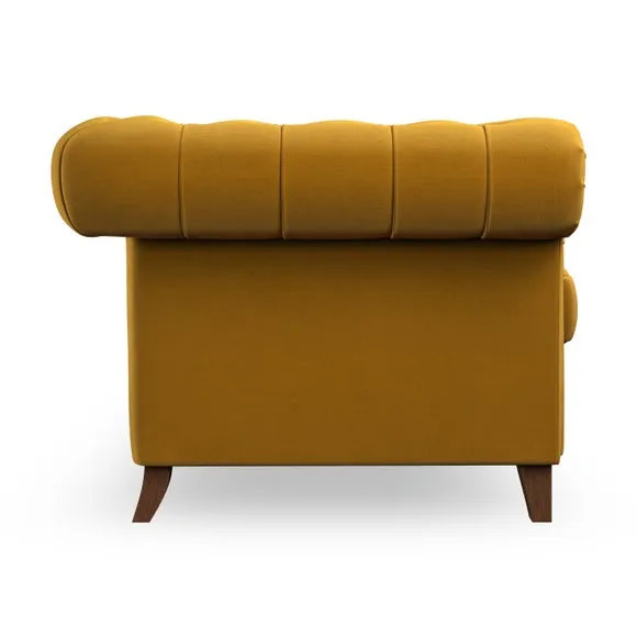 3-Seater Chesterfield Sofa - Amber Gold, Velvet