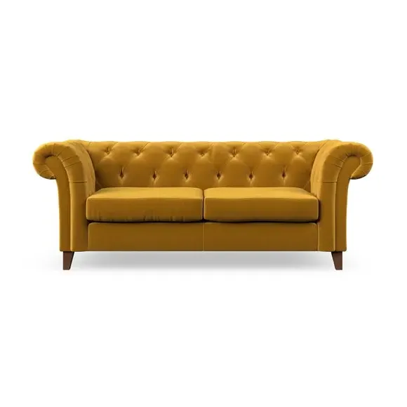 3-Seater Chesterfield Sofa - Amber, Velvet