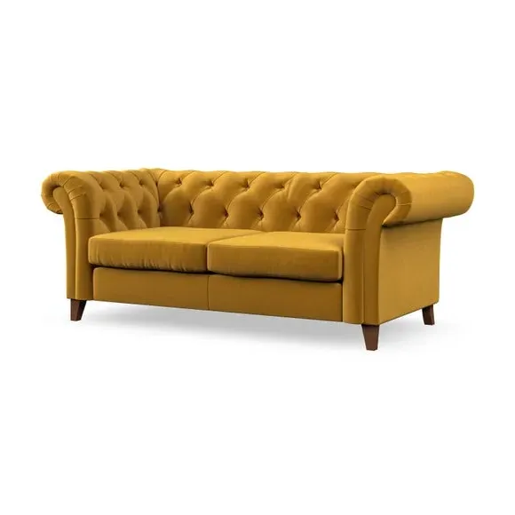 3-Seater Chesterfield Sofa - Amber, Velvet