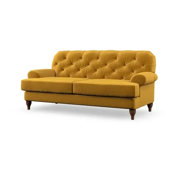 3-Seater Chesterfield Sofa - Amber, Velvet
