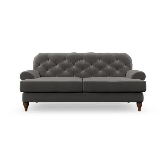 3-Seater Chesterfield Sofa - Charcoal, Velvet