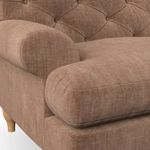 3-Seater Chesterfield Sofa - Clay, Chenille