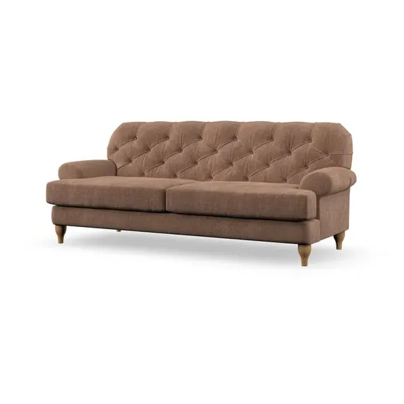 3-Seater Chesterfield Sofa - Clay, Chenille