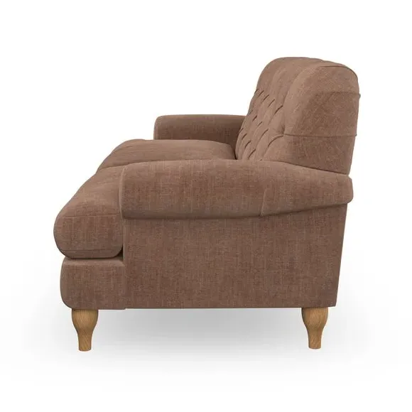 3-Seater Chesterfield Sofa - Clay, Chenille