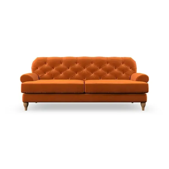 3-Seater Chesterfield Sofa - Ginger, Velvet