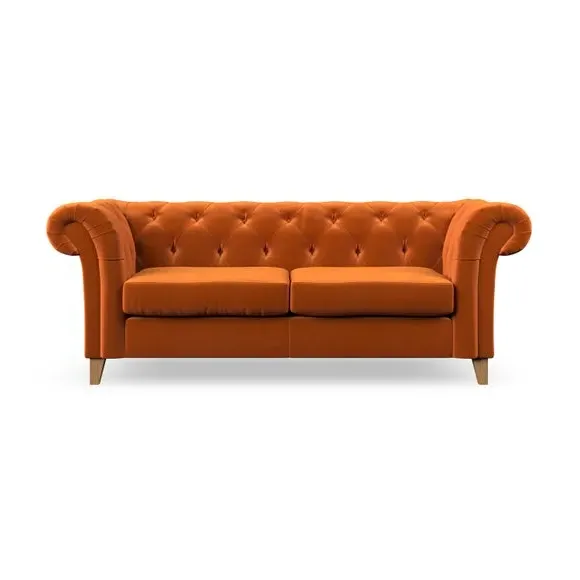 3-Seater Chesterfield Sofa - Ginger, Velvet