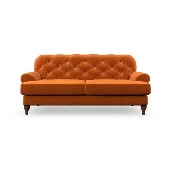 3-Seater Chesterfield Sofa - Ginger, Velvet