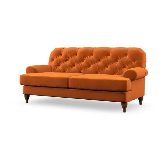 3-Seater Chesterfield Sofa - Ginger, Velvet