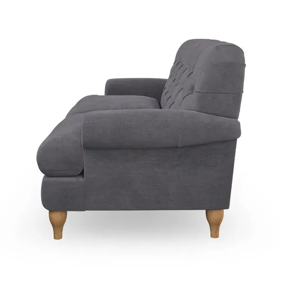 3-Seater Chesterfield Sofa - Grey, Chenille