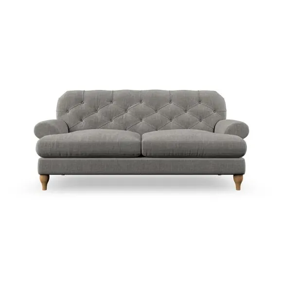 3-Seater Chesterfield Sofa - Grey, Chenille