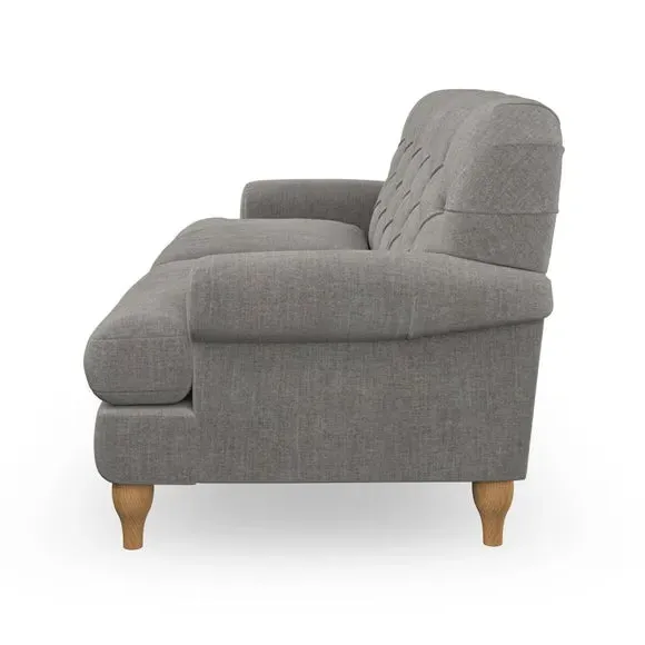 3-Seater Chesterfield Sofa - Grey, Chenille