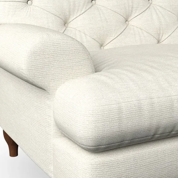 3-Seater Chesterfield Sofa - Ivory