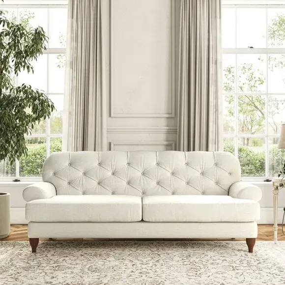 3-Seater Chesterfield Sofa - Ivory