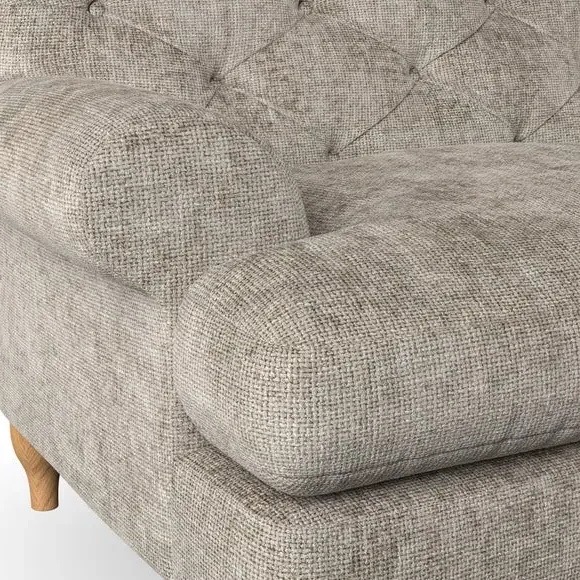 3-Seater Chesterfield Sofa - Mushroom, Chenille