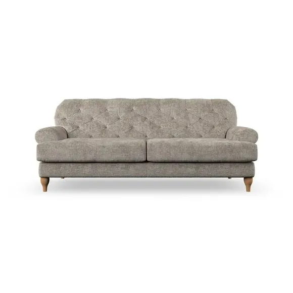 3-Seater Chesterfield Sofa - Mushroom, Chenille