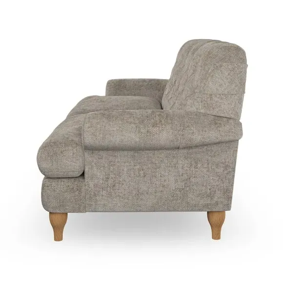 3-Seater Chesterfield Sofa - Mushroom, Chenille