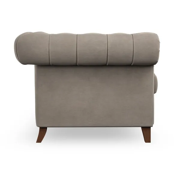 3-Seater Chesterfield Sofa - Mushroom, Chenille