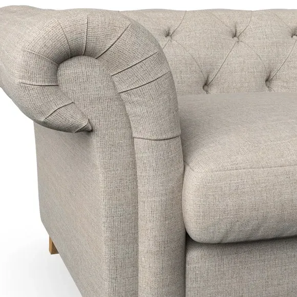 3-Seater Chesterfield Sofa - Natural, Weave