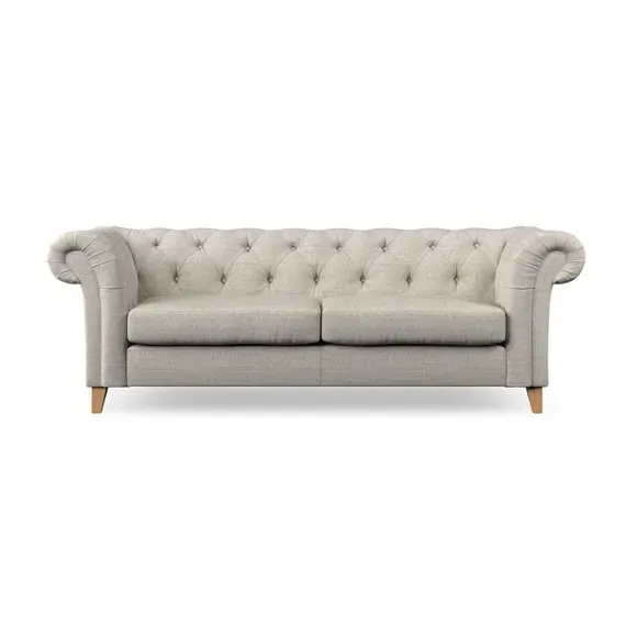 3-Seater Chesterfield Sofa - Natural, Weave