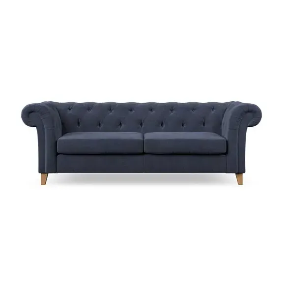 3-Seater Chesterfield Sofa - Navy, Chenille
