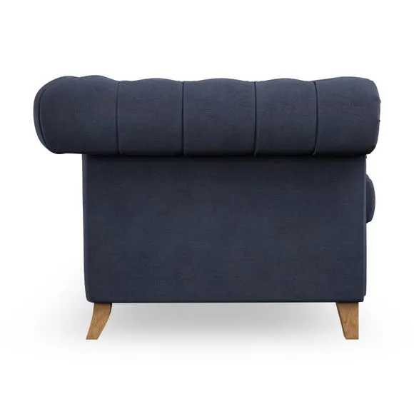 3-Seater Chesterfield Sofa - Navy, Chenille