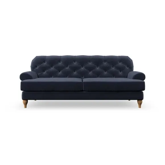 3-Seater Chesterfield Sofa - Navy, Velvet