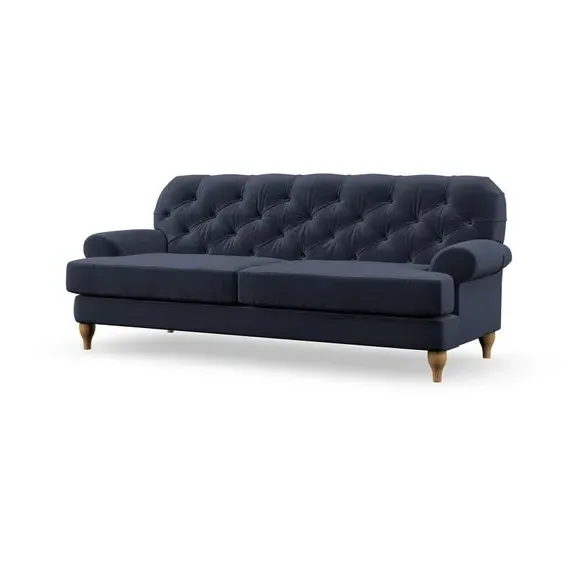 3-Seater Chesterfield Sofa - Navy, Velvet