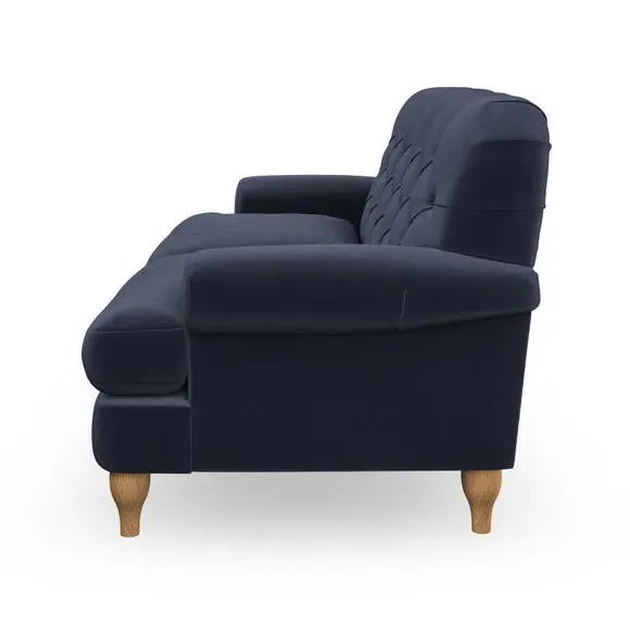 3-Seater Chesterfield Sofa - Navy, Velvet
