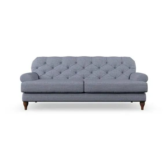 3-Seater Chesterfield Sofa - Navy, Weave