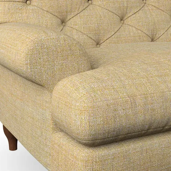 3-Seater Chesterfield Sofa - Ochre, Chenille