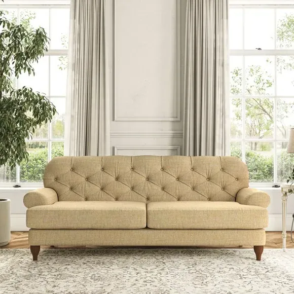 3-Seater Chesterfield Sofa - Ochre, Chenille
