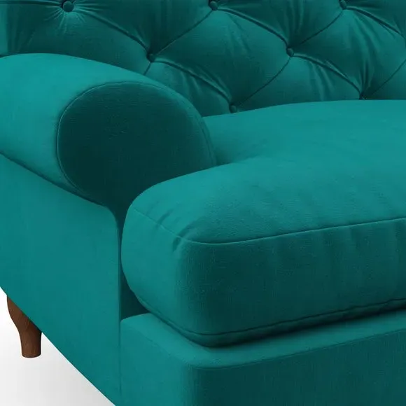 3-Seater Chesterfield Sofa - Peacock, Velvet