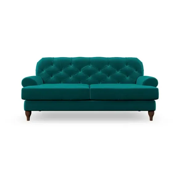 3-Seater Chesterfield Sofa - Peacock, Velvet
