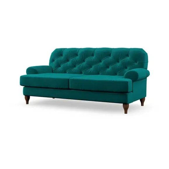3-Seater Chesterfield Sofa - Peacock, Velvet