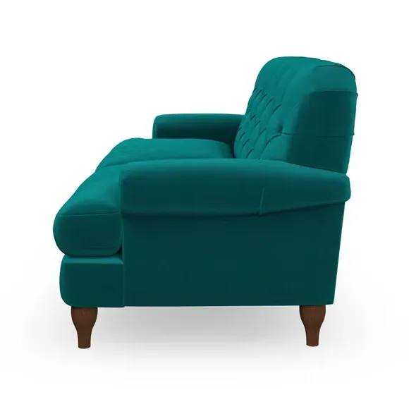 3-Seater Chesterfield Sofa - Peacock, Velvet