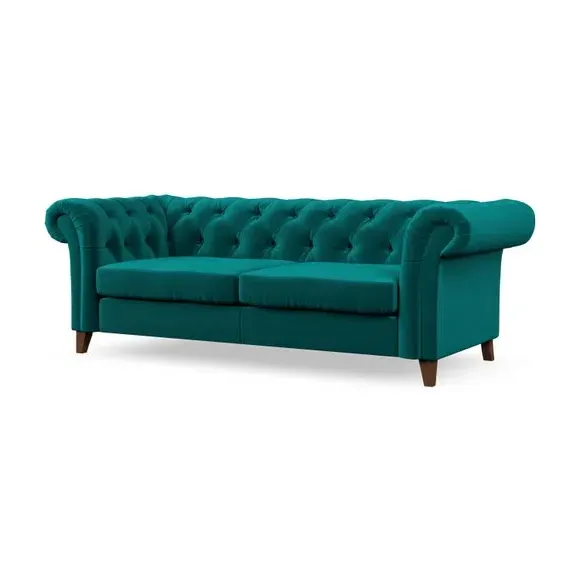3-Seater Chesterfield Sofa - Peacock, Velvet