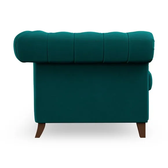 3-Seater Chesterfield Sofa - Peacock, Velvet